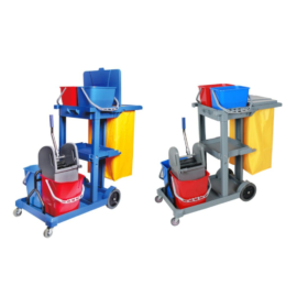Janitorial cart complete A Gray and Blue